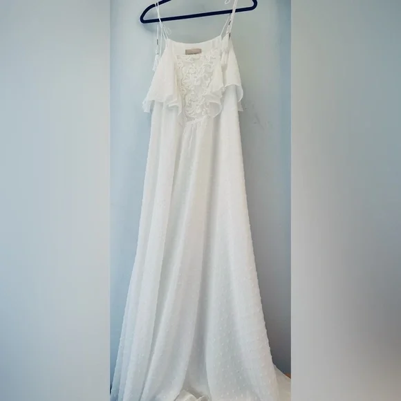 chinese dress ladies Marlene White Flared Lace Maxi Dress